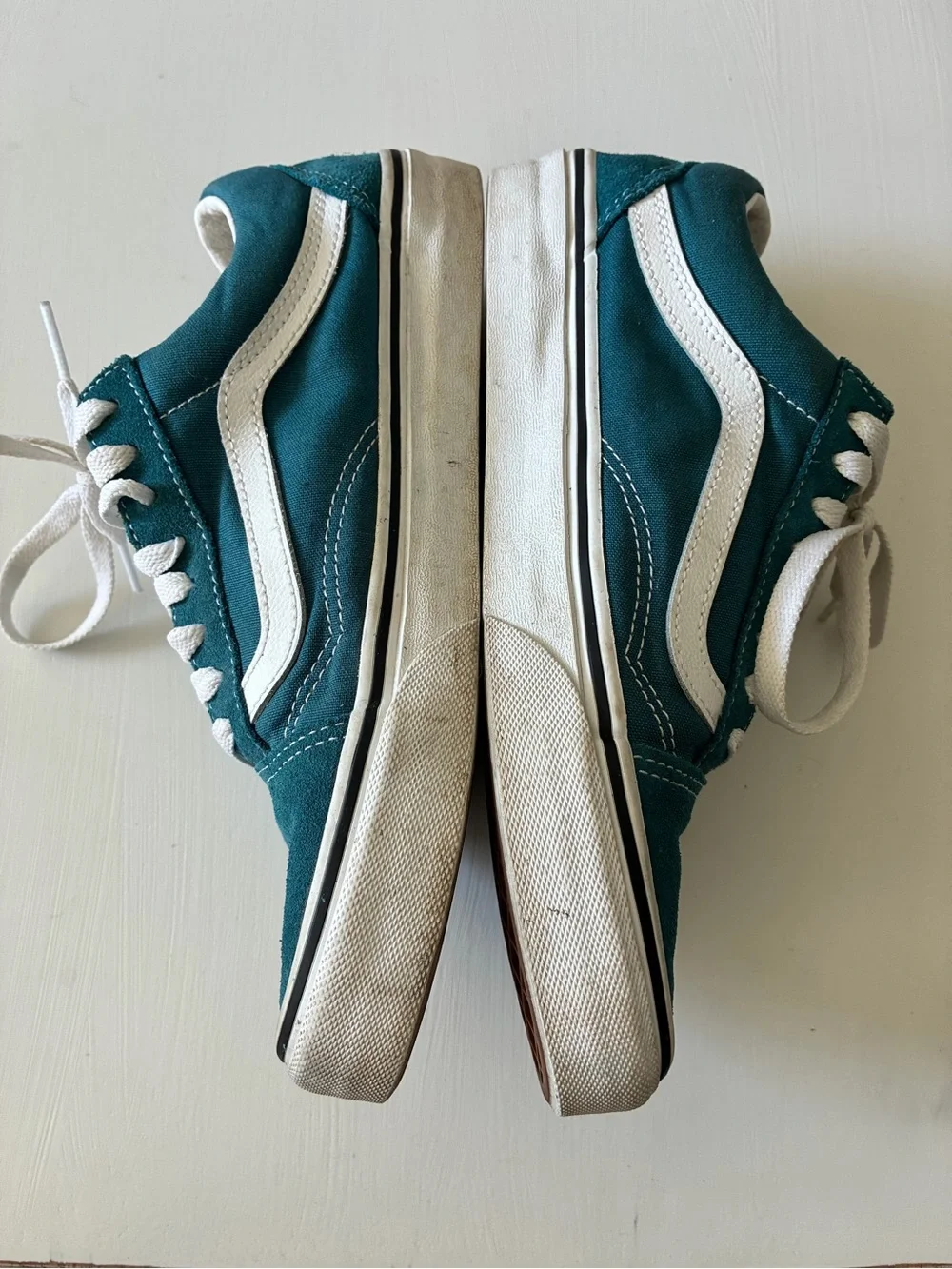 VANS Turquoise Low-Top Suede Sneakers